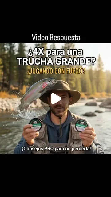 Es mejor un tippet 3x o 4x para truchas grandes (3kg) con una caña 4wt?.