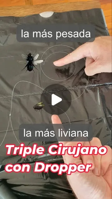 Nudo doble / triple cirujano para generar un dropper para pescar con dos moscas, típicamente dos ninfas / wets.